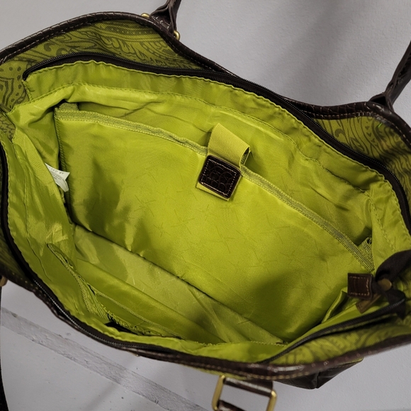 Nicole Miller Paisley Croc Embossed Laptop Tote - Picture 2 of 9